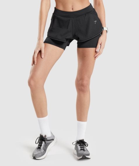 Women's Gymshark Speed 2 In 1 Shorts Black | CA 5D30N6